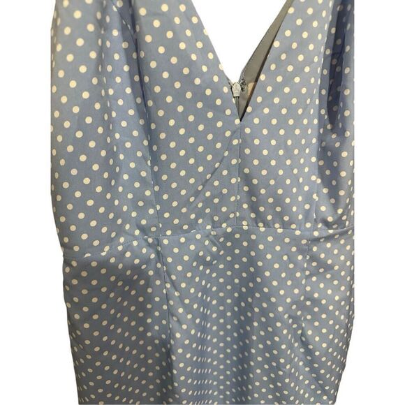 Revolve Superdown Mayra Blue White Polka Dot Ruffle Mini Dress Party Cocktail Si - Picture 3 of 5